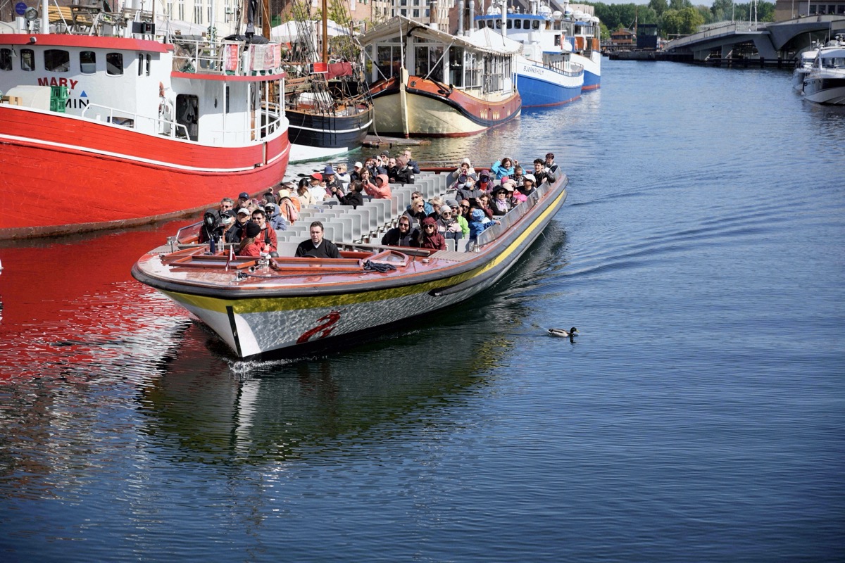 Canal tour boat in Copenhagen's inner harbour