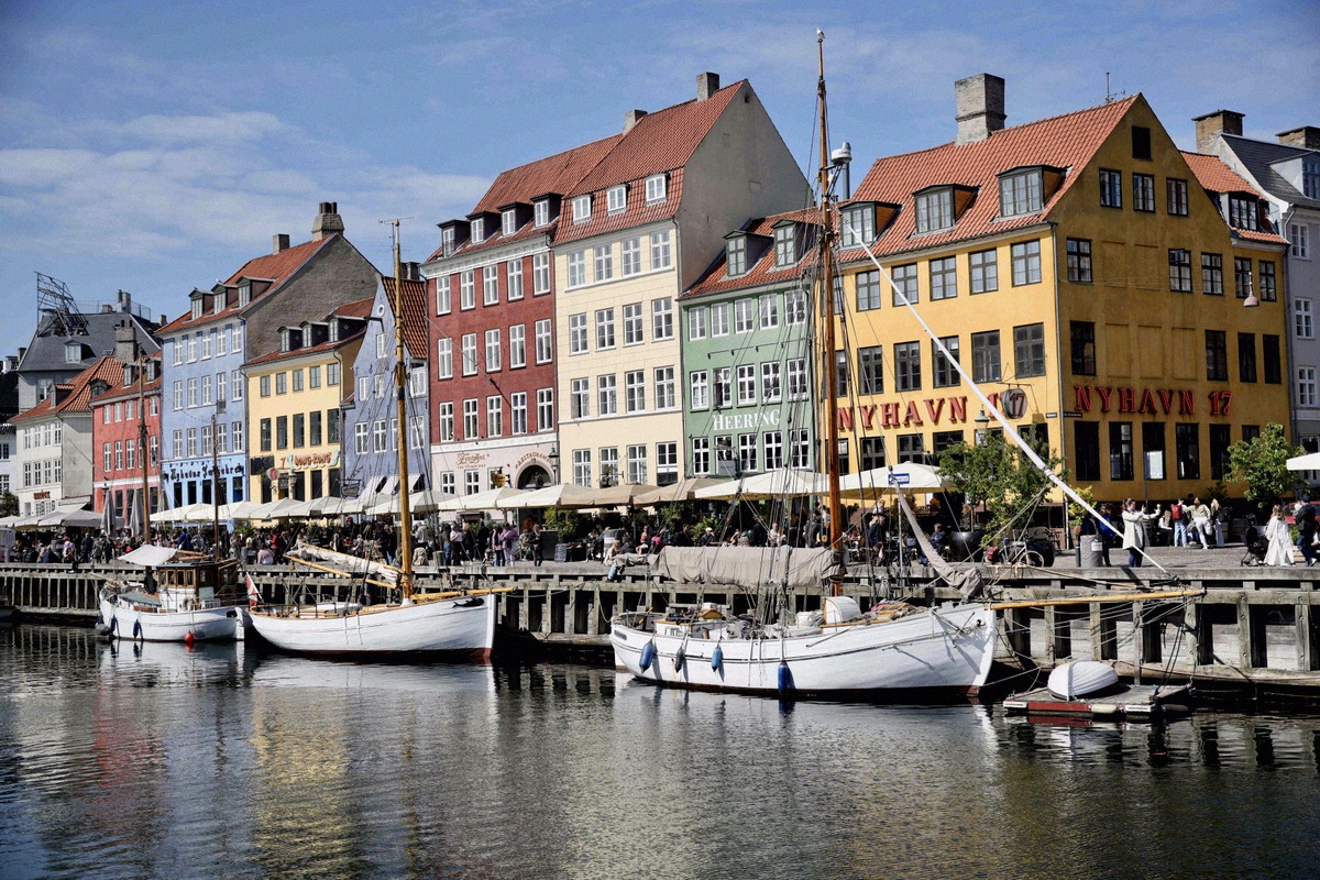 Colourful harbour houses and sailboats at Nyhavn